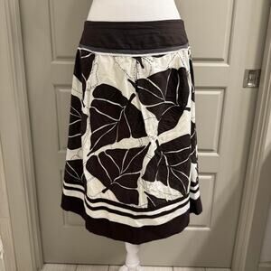 Vintage Nygard Brown White Floral Cotton Cottagecore Skirt